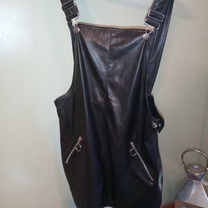 Pleather overall dress